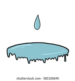 Cartoon hand drawing of water drop