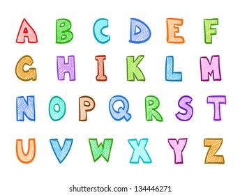 cartoon hand drawn abc