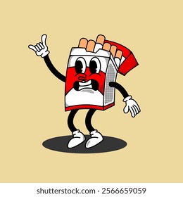 Cartoon hand drawn cigarette mascot