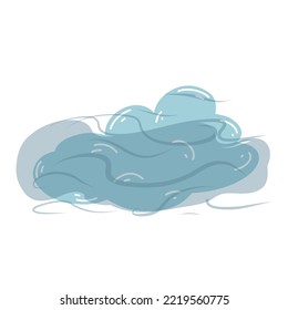 Cartoon hand drawn cloud and fog. Vector illustration of overcast weather, natural phenomena in childish style.