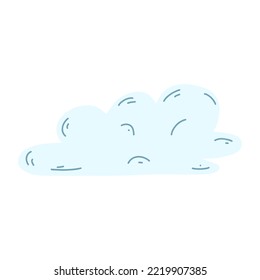 Cartoon hand drawn cloud icon. Vector illustration of weather forecast, natural phenomena in childish style