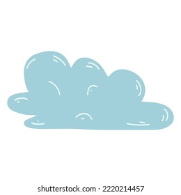 Cartoon hand drawn cloud icon. Vector illustration of weather forecast, natural phenomena in childish style.