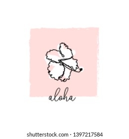 сute cartoon hand drawn doodle style exotic tropical  rainforest flower print