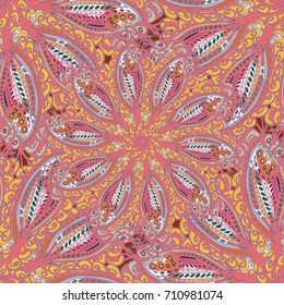 Cartoon hand drawn handmade doodles seamless pattern. Colorful detailed with lot objects backdrop. Seamless abstract hand-drawn waves pattern, wavy background. Zentangle inspired art