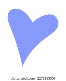 Cartoon hand drawn heart flat icon. Vector illustration