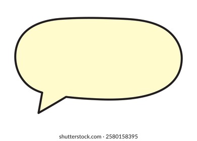 Cartoon hand drawn speech bubble in comic book style.