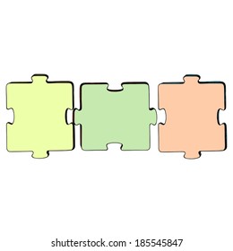 cartoon, hand drawn, vector, sketch, illustration of puzzles
