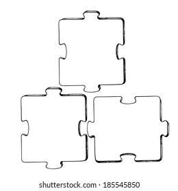 cartoon, hand drawn, vector, sketch, illustration of puzzles