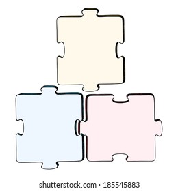 cartoon, hand drawn, vector, sketch, illustration of puzzles