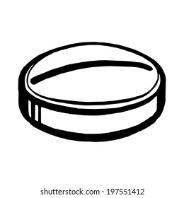 cartoon, hand drawn, vector, sketch, illustration of tablet