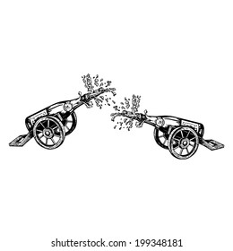 cartoon, hand drawn, vector, sketch, illustration of bottles of champagne