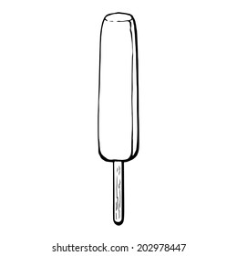 cartoon, hand drawn, vector, sketch, illustration of popsicles