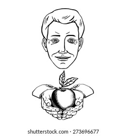 cartoon, hand drawn, vector, sketch, illustration of healthy food, eco food