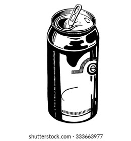 cartoon, hand drawn, vector, sketch, illustration of can drink