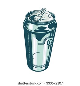 cartoon, hand drawn, vector, sketch, illustration of can drink