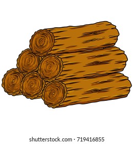 cartoon hand drown log