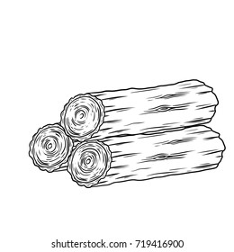 cartoon hand drown log