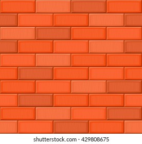 Cartoon Hand ertränken mehrfarbige realistische nahtlose Ziegelwand Textur. Vektorgrafik