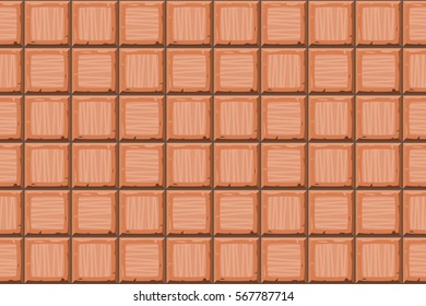 Cartoon hand drown orange seamless decorative old tiles texture. Vector illustration
