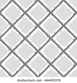 Cartoon hand drown white old diagonal seamless tiles texture. Vector illustration