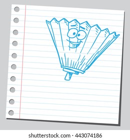 Cartoon hand fan