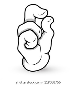 Cartoon Hand - Finger Pinch - Vector Illustration