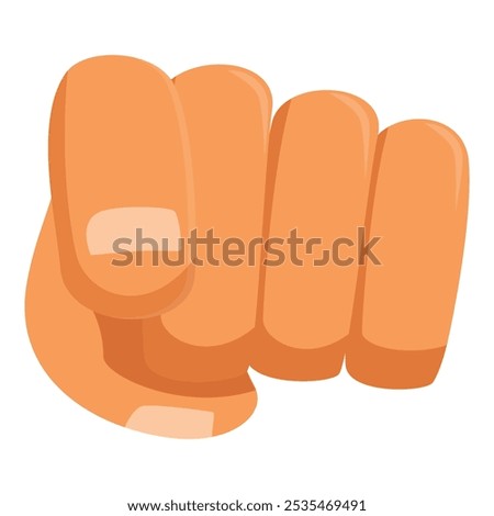 Cartoon hand with finger pointing directly at viewer in an accusatory way