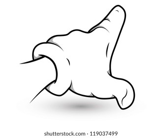 Cartoon Hand - Finger Pointing - Vector Illustration