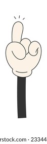 Cartoon Hand With Forefinger Up Vector Illustration