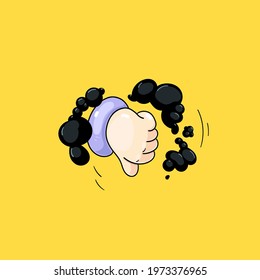 Cartoon hand gesture dislike illustration