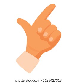 Cartoon hand gesture indicating direction with the index finger extended
