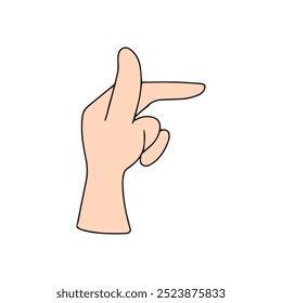 Cartoon hand gesture cartoon isolated on white background