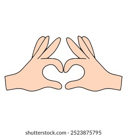 cartoon hand gesture love isolated on white background