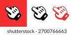 Cartoon Hand Gestures Mouse Click Pointer Icon