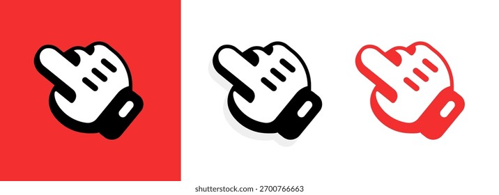 Cartoon Hand Gestures Mouse Click Pointer Icon