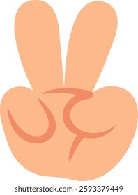 Cartoon hand gesturing peace, victory