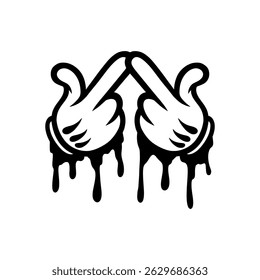 Cartoon hand with glove vector 