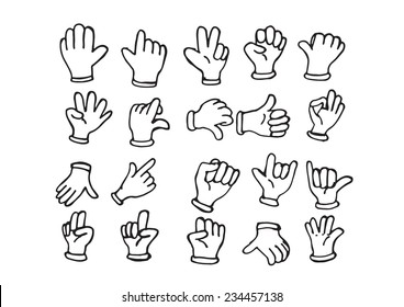 Cartoon Hand Gloved , Illustration Of Various Hands