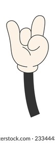 Cartoon Hand With Goat Gesture Vector Illustration