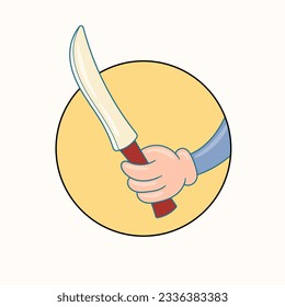 A cartoon hand holding
