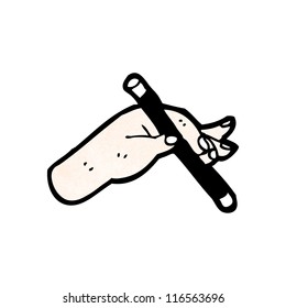 cartoon hand holding magic wand