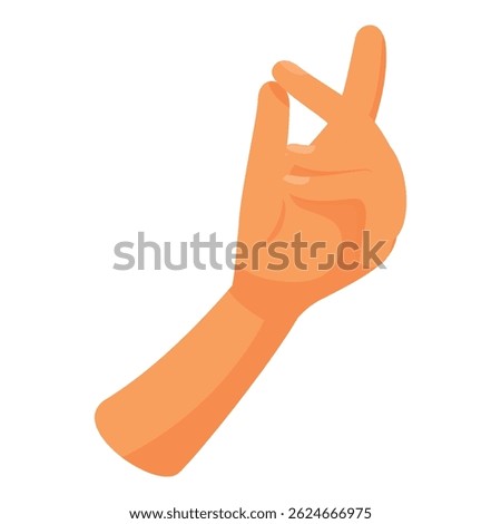 Cartoon hand is making a gesture with the fingers pinching together