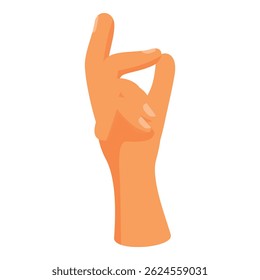 Cartoon hand is making a gesture with the index finger and thumb touching, as if indicating a small amount