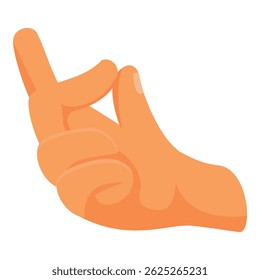 Cartoon hand making a gesture with index finger and thumb close together