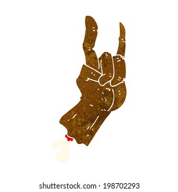cartoon hand making rock symbol