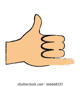 cartoon hand man shaka gesture icon