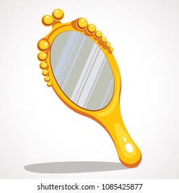 Cartoon Hand Mirror Gold Vector Illustration: เวกเตอร์สต็อก (ปลอดค่า