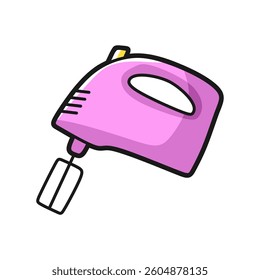 cartoon hand mixer icon pink kitchen utensils