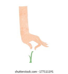 hoja de recolección de la mano de dibujos animados de césped