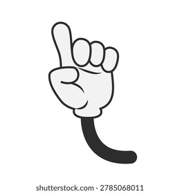 Cartoon Hand Pointing Up Gesture